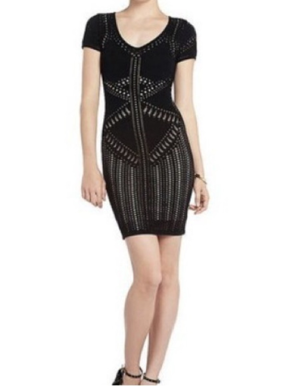 BCBGMaxAzria “HANA” Openwork Knit Top